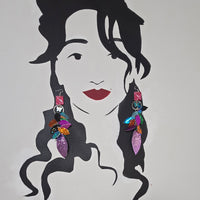 Vicky - Multicolored Purple Teardrop Long Dangle Earrings