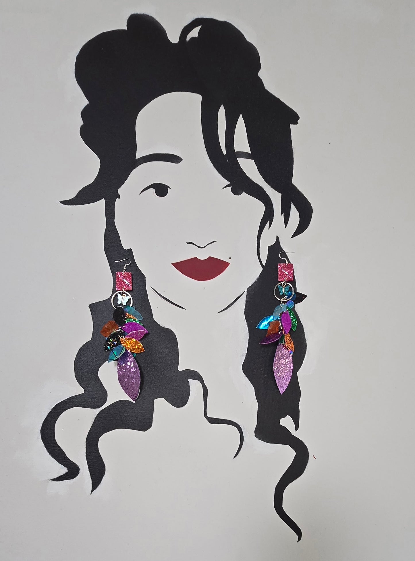 Vicky - Multicolored Purple Teardrop Long Dangle Earrings