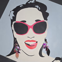 Tina - Purple Teardrop Chandelier Earrings