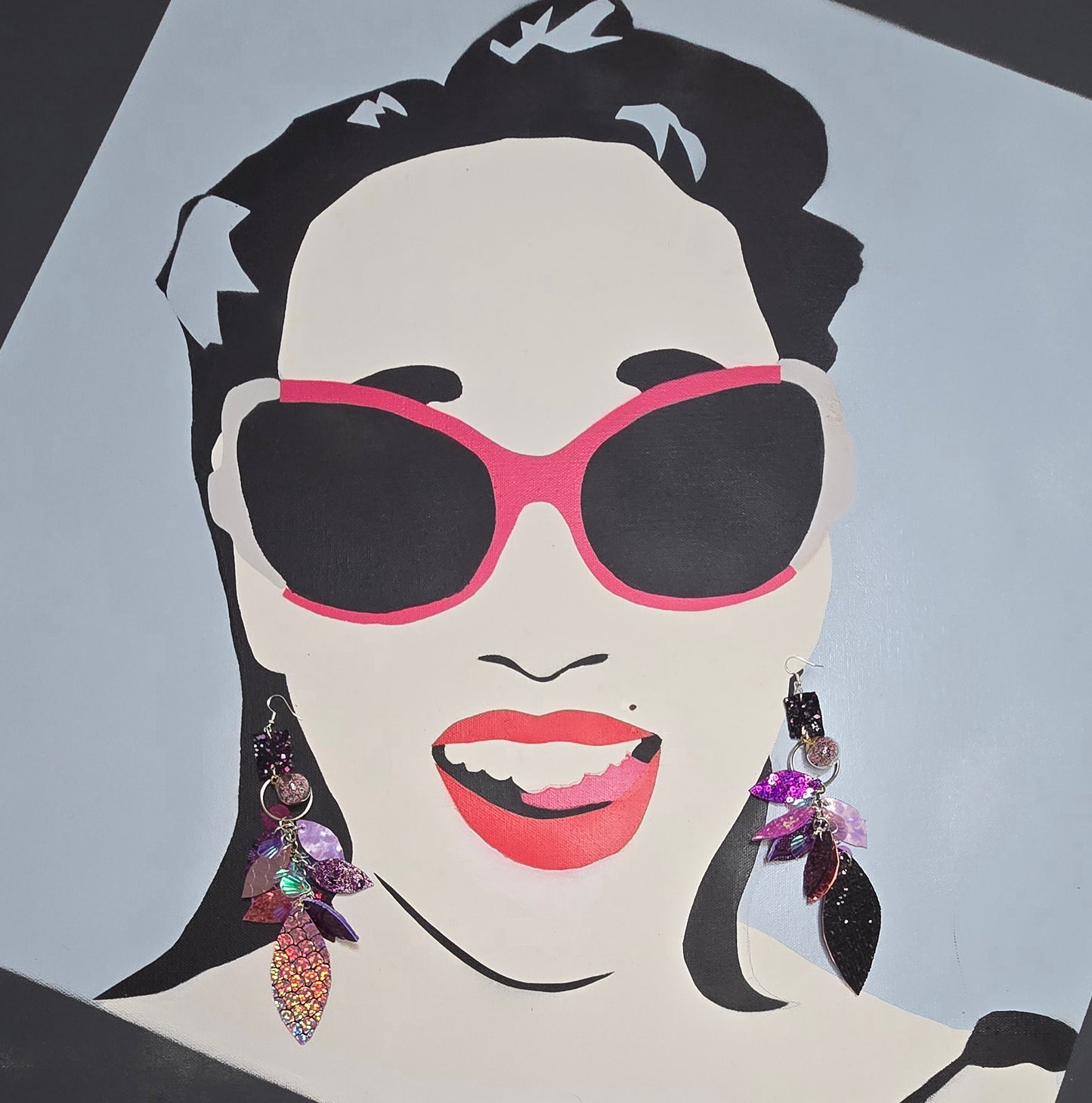 Tina - Purple Teardrop Chandelier Earrings