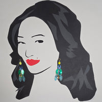 Valerie - Blue Green Sparkly Earrings