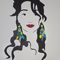 Angelica - Green Iridescent Chandelier Earrings