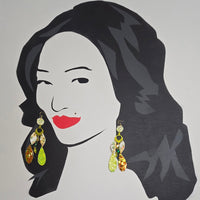 Bianca - Lime Green Yellow Dangle Earrings