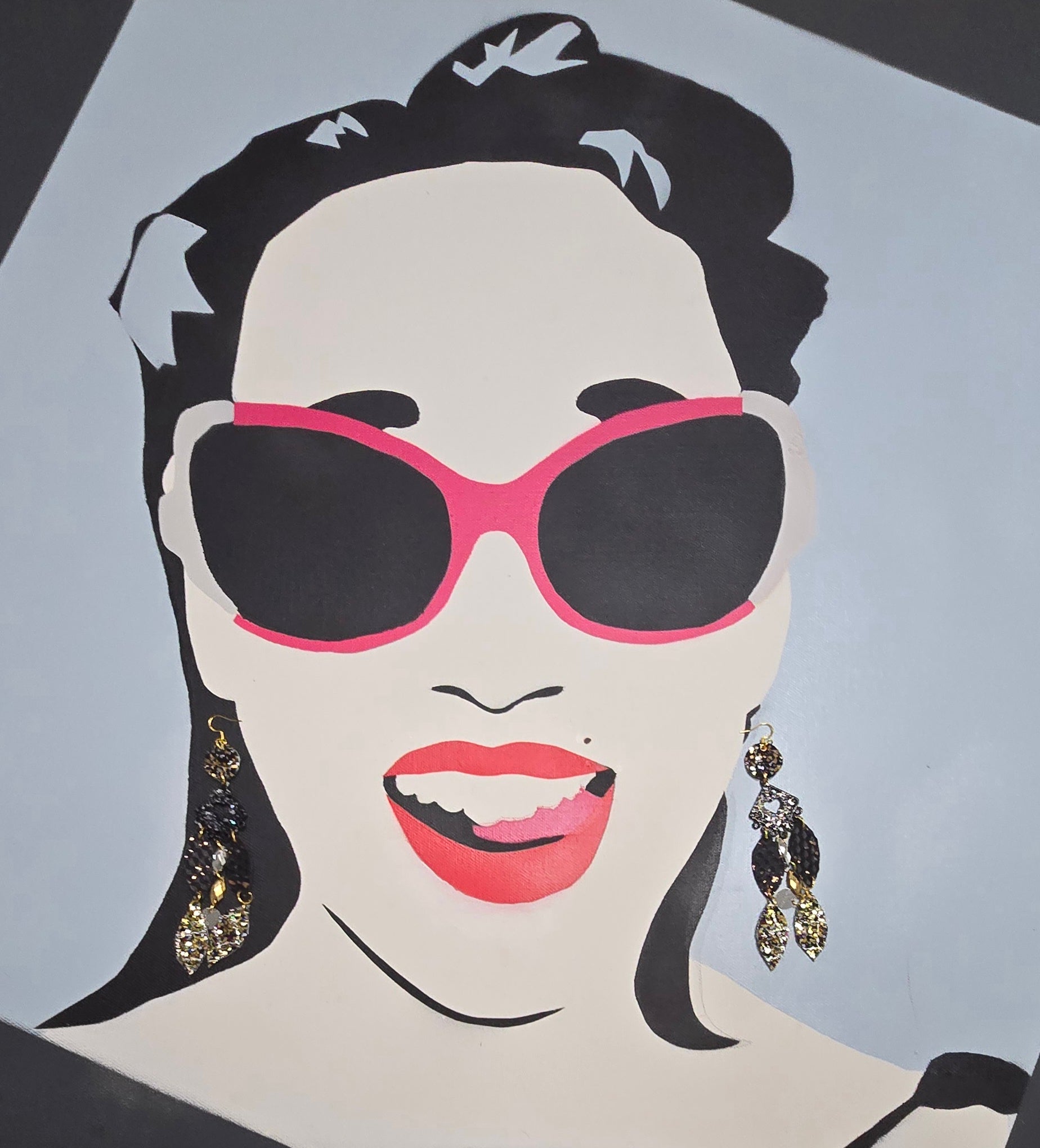 Zoe - Black Sparkly Dangle Earrings