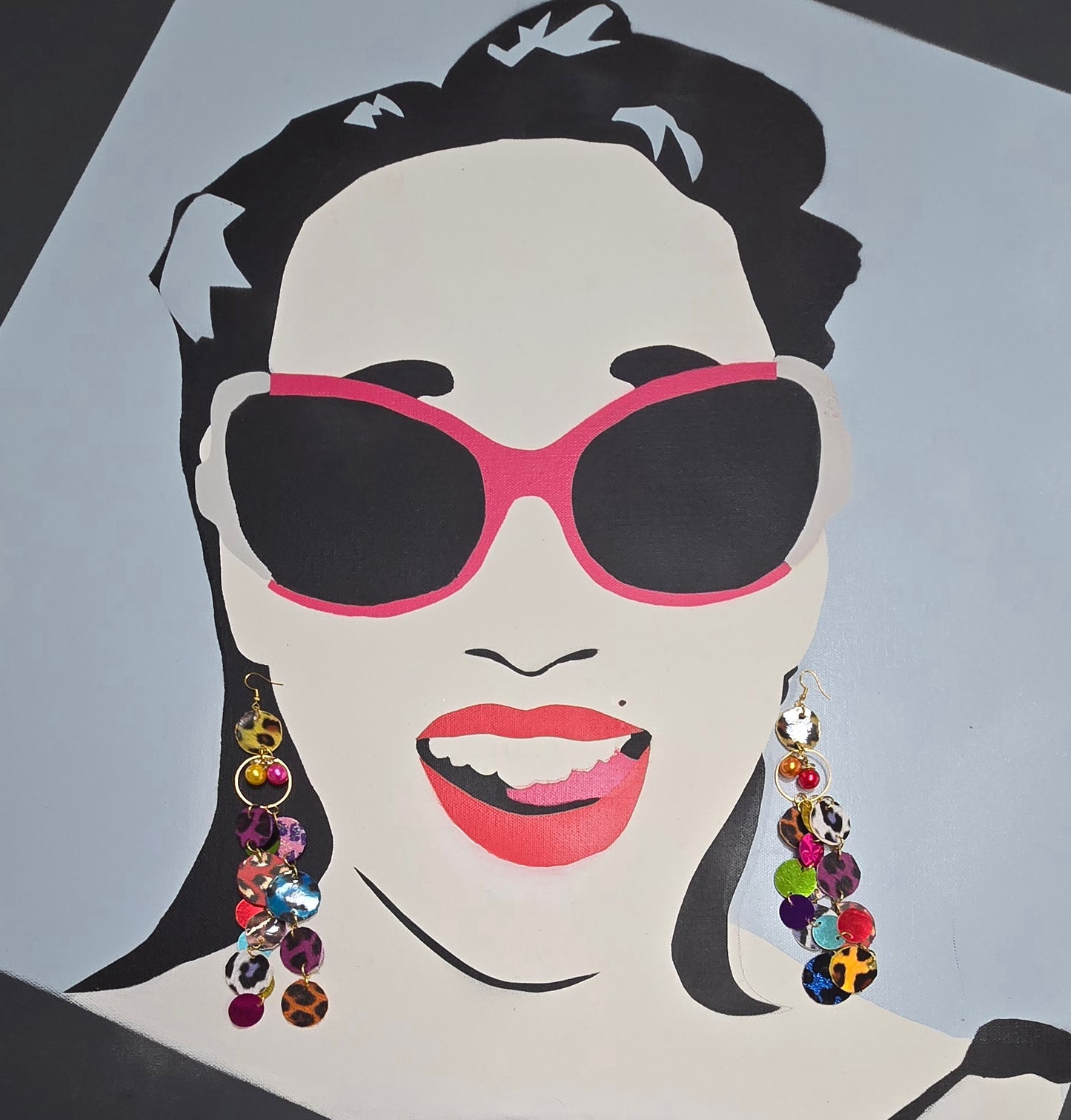 Brenda - Rainbow Multicolored Animal Print Earrings