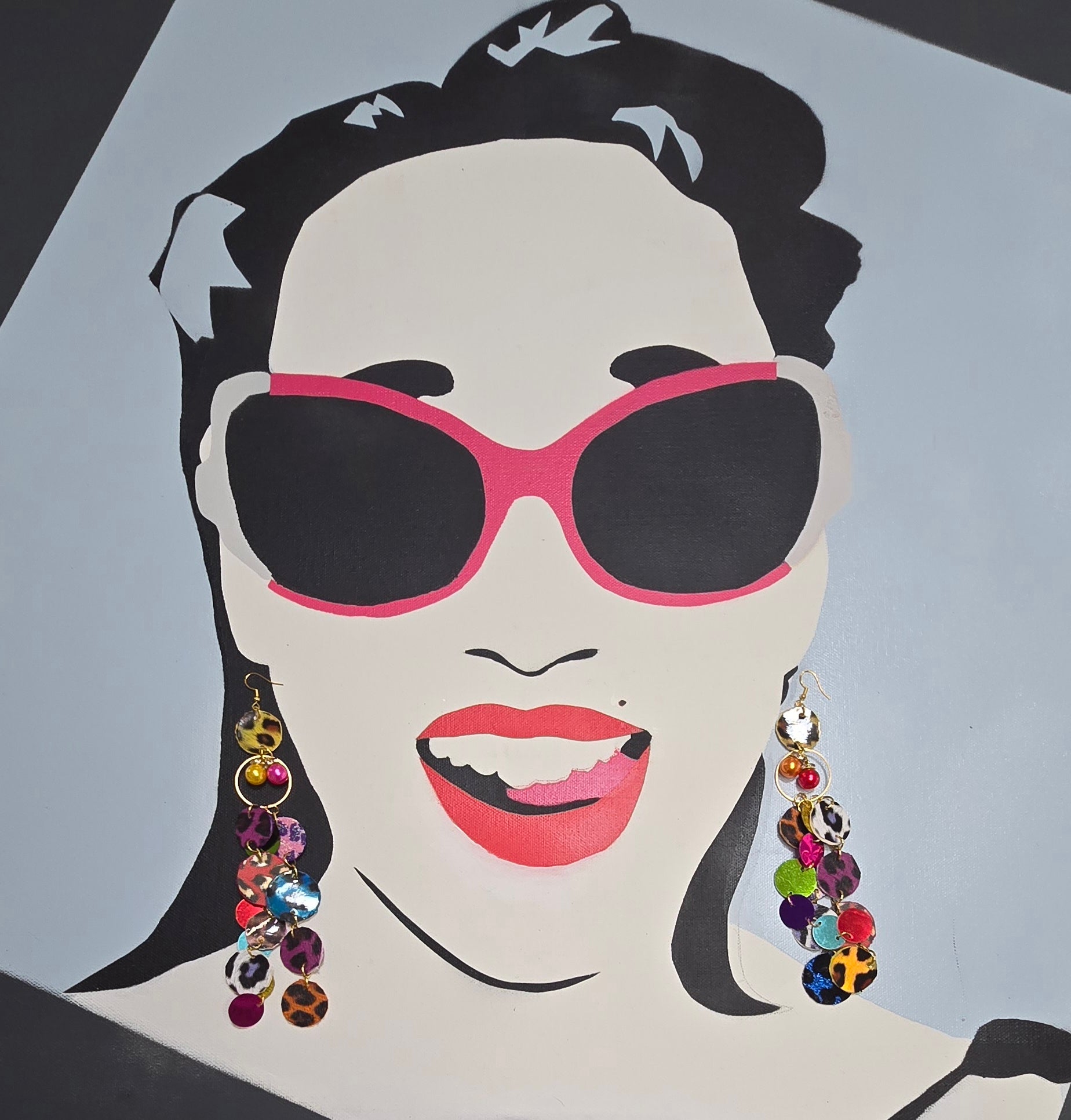 Brenda - Rainbow Multicolored Animal Print Earrings