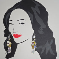 Kendell - White Gold Dangle Earrings