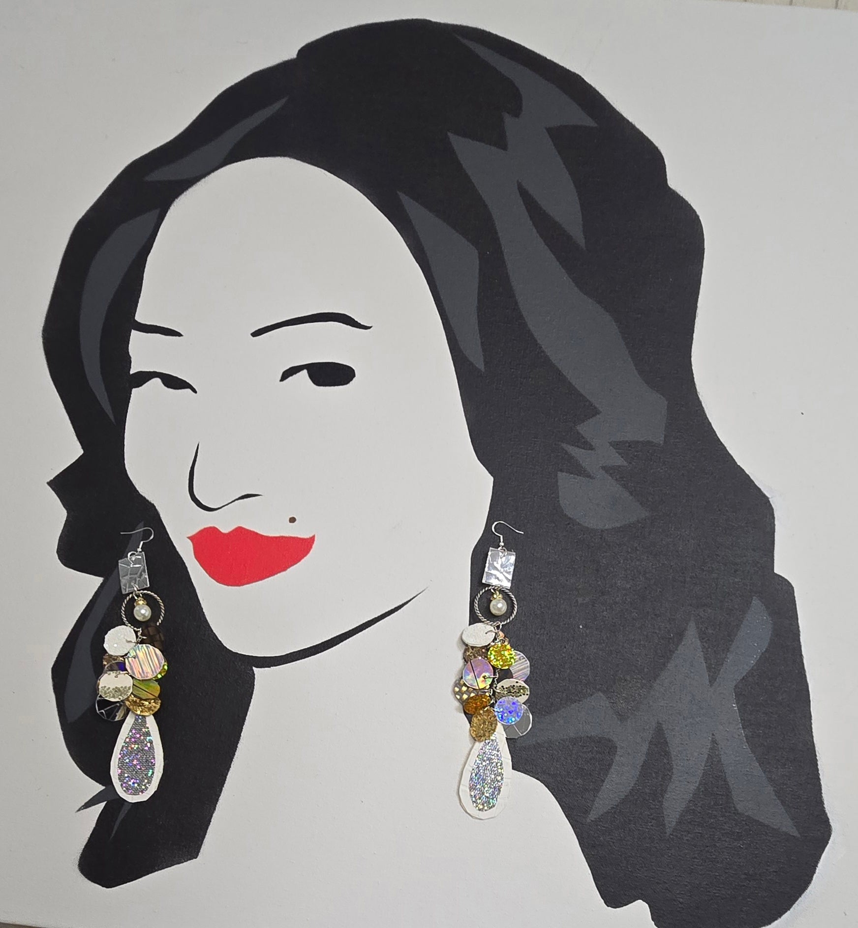 Kendell - White Gold Dangle Earrings