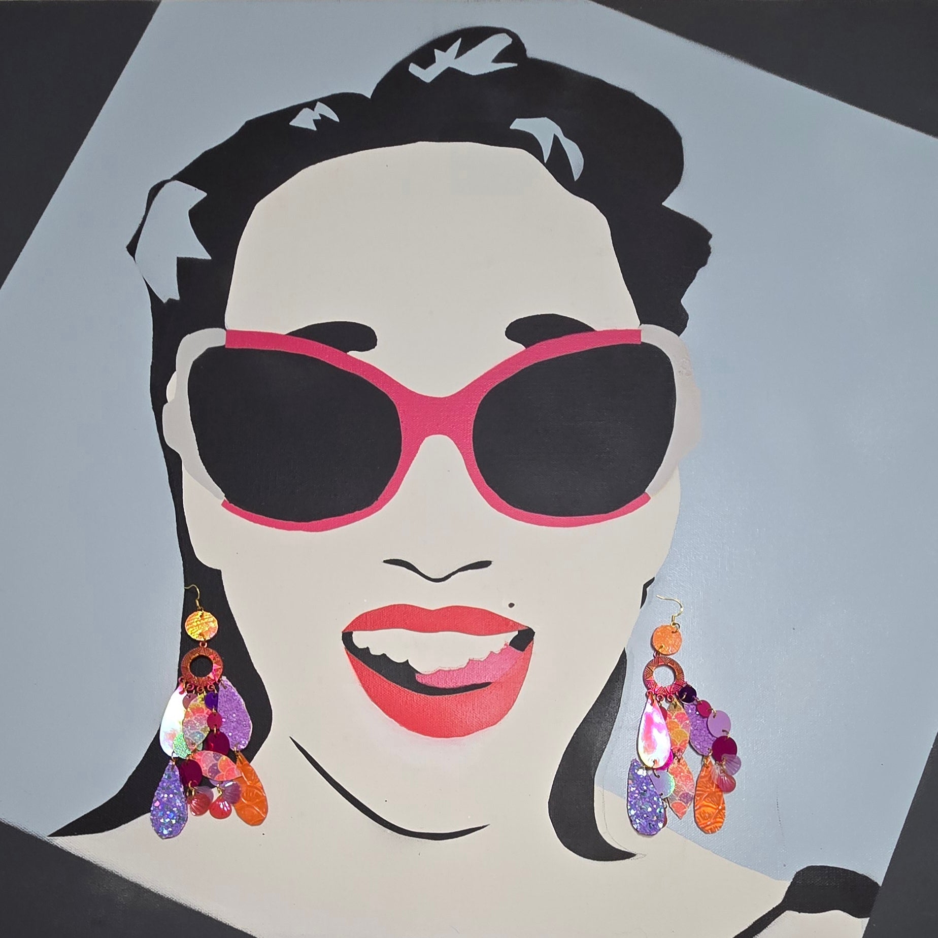 Jeanette - Pink Multicolored Chandelier Earrings