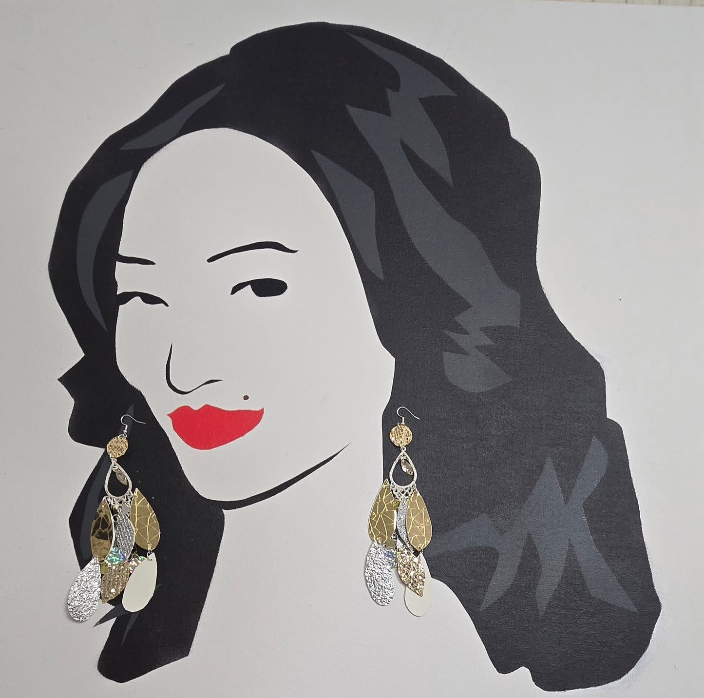 Morgan - White Sparkly Chandelier Earrings