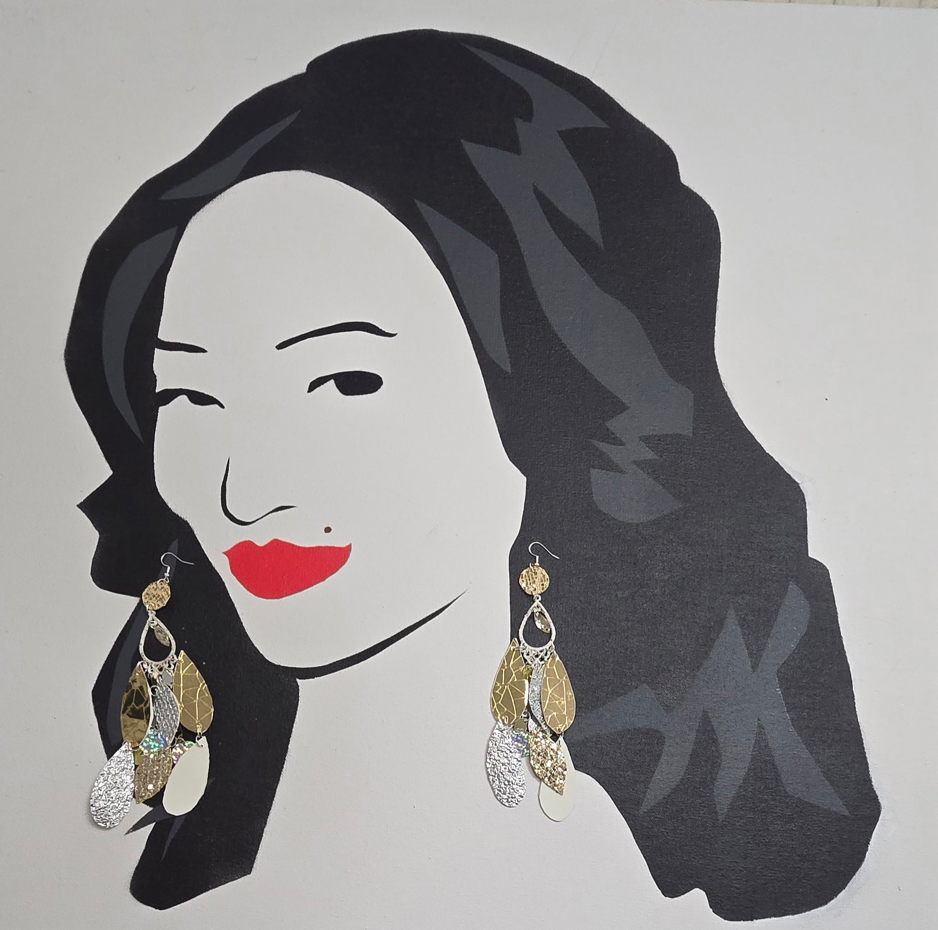Morgan - White Sparkly Chandelier Earrings