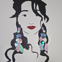 Lindsay - Pastel Iridescent Statement Earrings