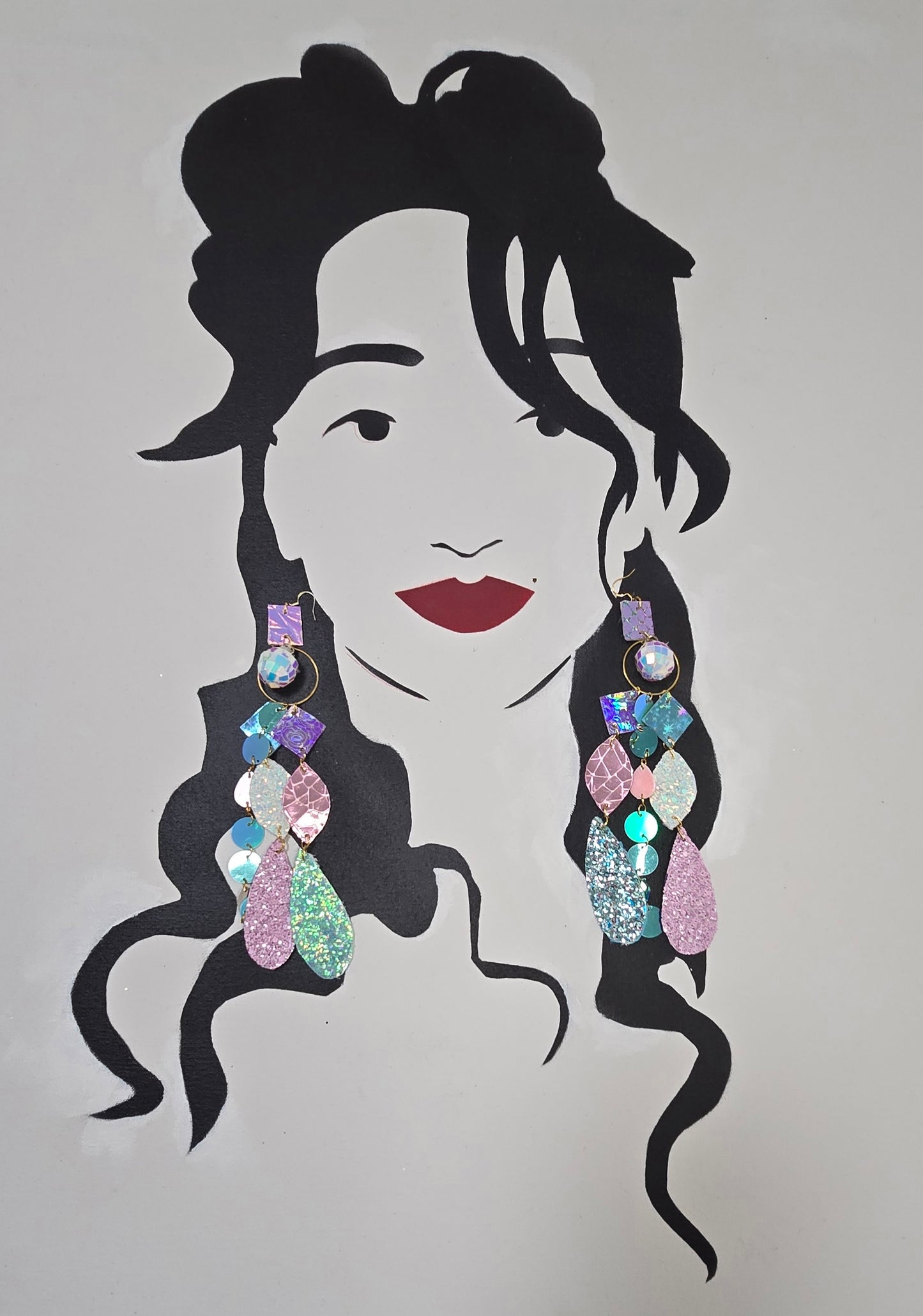Lindsay - Pastel Iridescent Statement Earrings