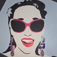 Sharon - Purple Long Dangle Earrings