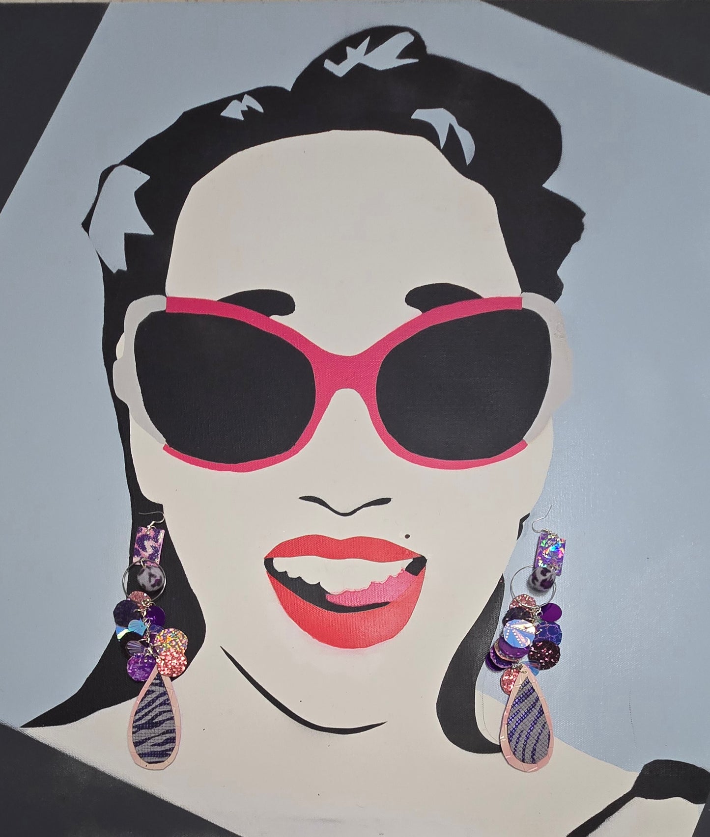 Sharon - Purple Long Dangle Earrings