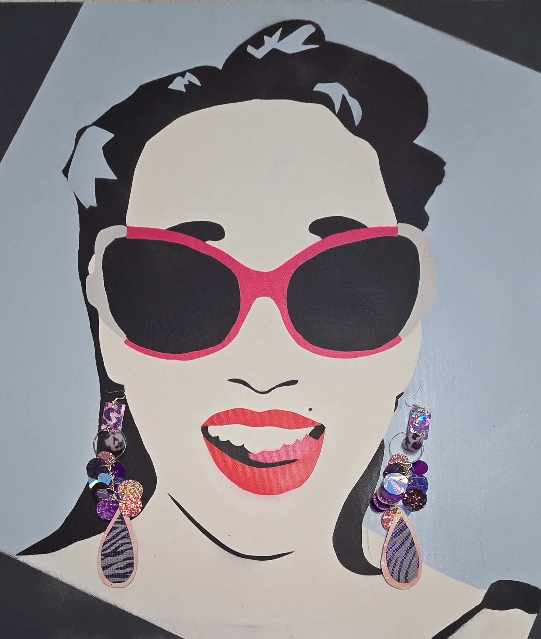Sharon - Purple Long Dangle Earrings