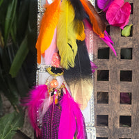 Gina - Bright Fun Butterfly Feather Earrings