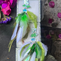 Angela - Green Feather Earrings