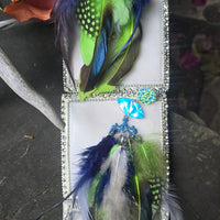 Hilary - Blue Boho Festival Feather Earrings