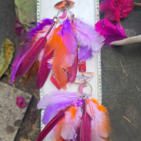 Jodi - Purple Festival Feather Earrings