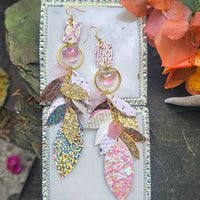 Jocelyn - Pink Iridescent Dangle Earrings