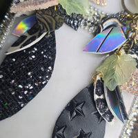 Noel - Black Animal Print Chandelier Earrings