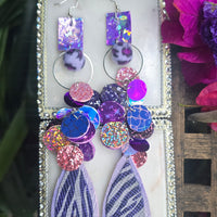 Sharon - Purple Long Dangle Earrings