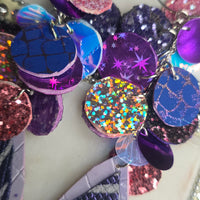 Sharon - Purple Long Dangle Earrings