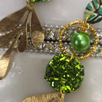 Kelly - Green Glittery Dangle Earrings