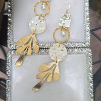 Helen - White Dangle Earrings