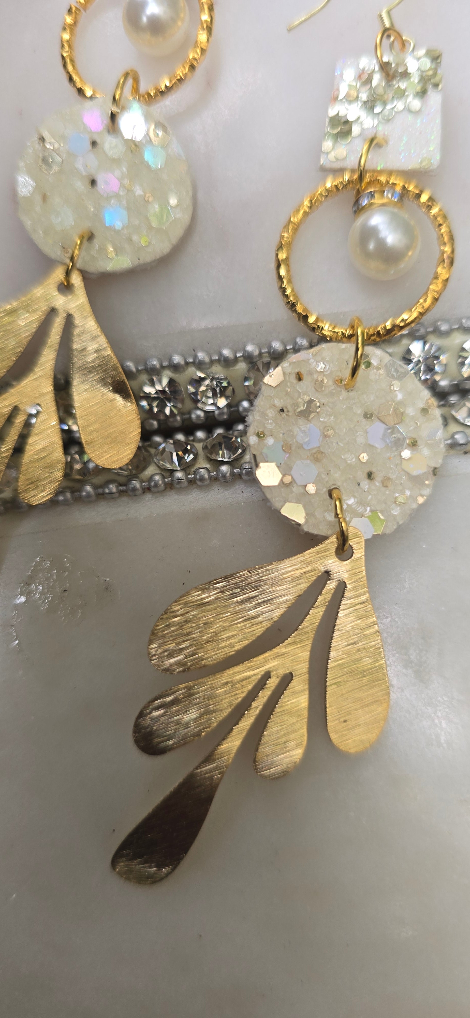Helen - White Dangle Earrings