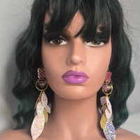 Jocelyn - Pink Iridescent Dangle Earrings
