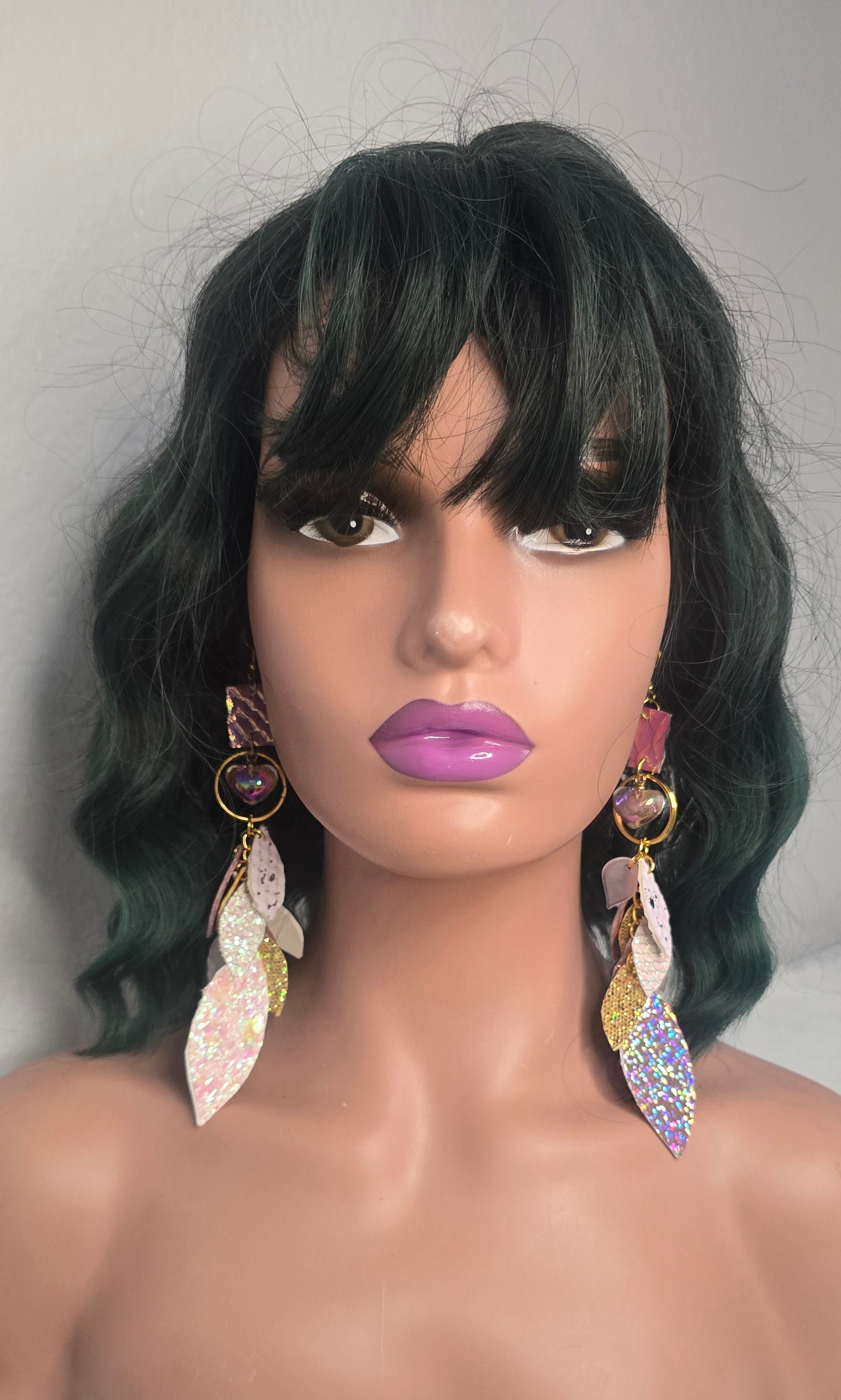 Jocelyn - Pink Iridescent Dangle Earrings