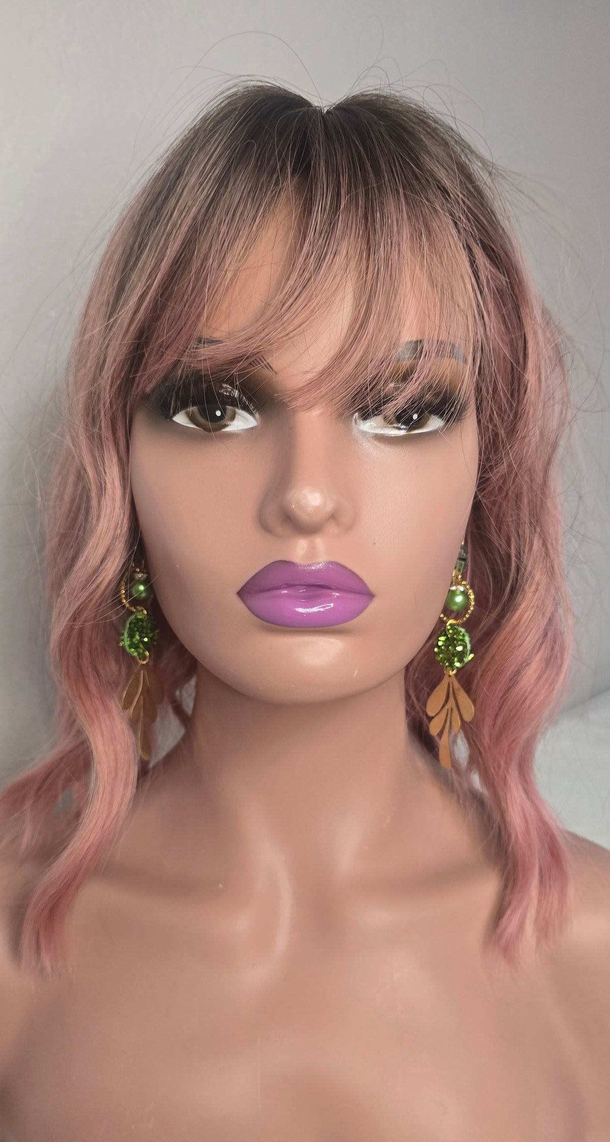 Kelly - Green Glittery Dangle Earrings