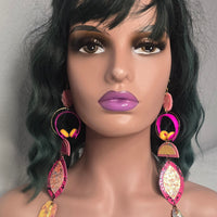 Lily - Pink Holographic Statement Earrings
