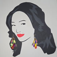 Lonni - Multicolored Rainbow Geometric Chandelier Earrings