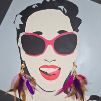 Lana - Hot Pink Festival Feather Earrings