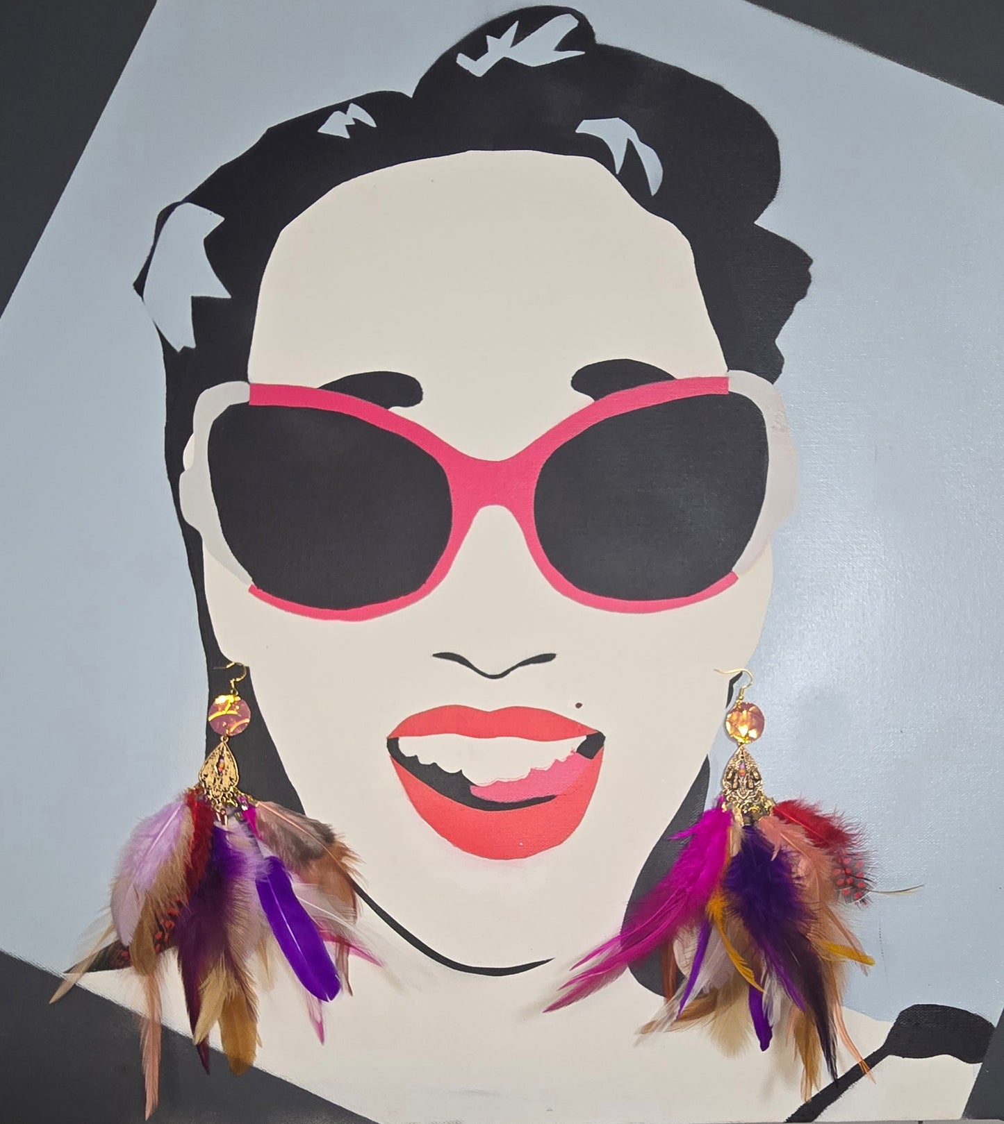 Lana - Hot Pink Festival Feather Earrings