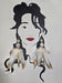 Eileen - White Gold Feather Earrings