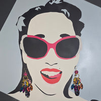 Bex - Multicolored Animal Print Chandelier Dangle Earrings