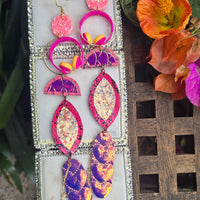 Lily - Pink Holographic Statement Earrings