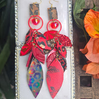 Caroline - Red Chandelier Dangle Earrings