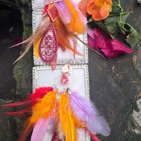 Jordan - Orange Festival Feather Earrings