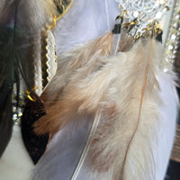 Eileen - White Gold Feather Earrings