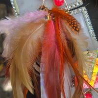 Janel - Pretty in Pink Long Feather Earrings