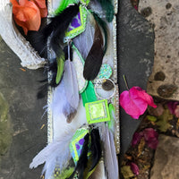 Melanie - Lime Green Festival Feather Earrings