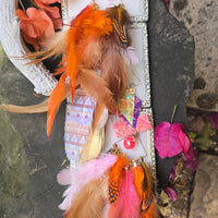 Janel - Pretty in Pink Long Feather Earrings