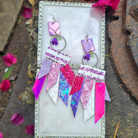 Melinda - Purple Pink Fringe Earrings