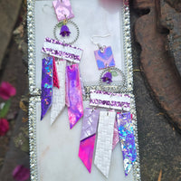 Melinda - Purple Pink Fringe Earrings