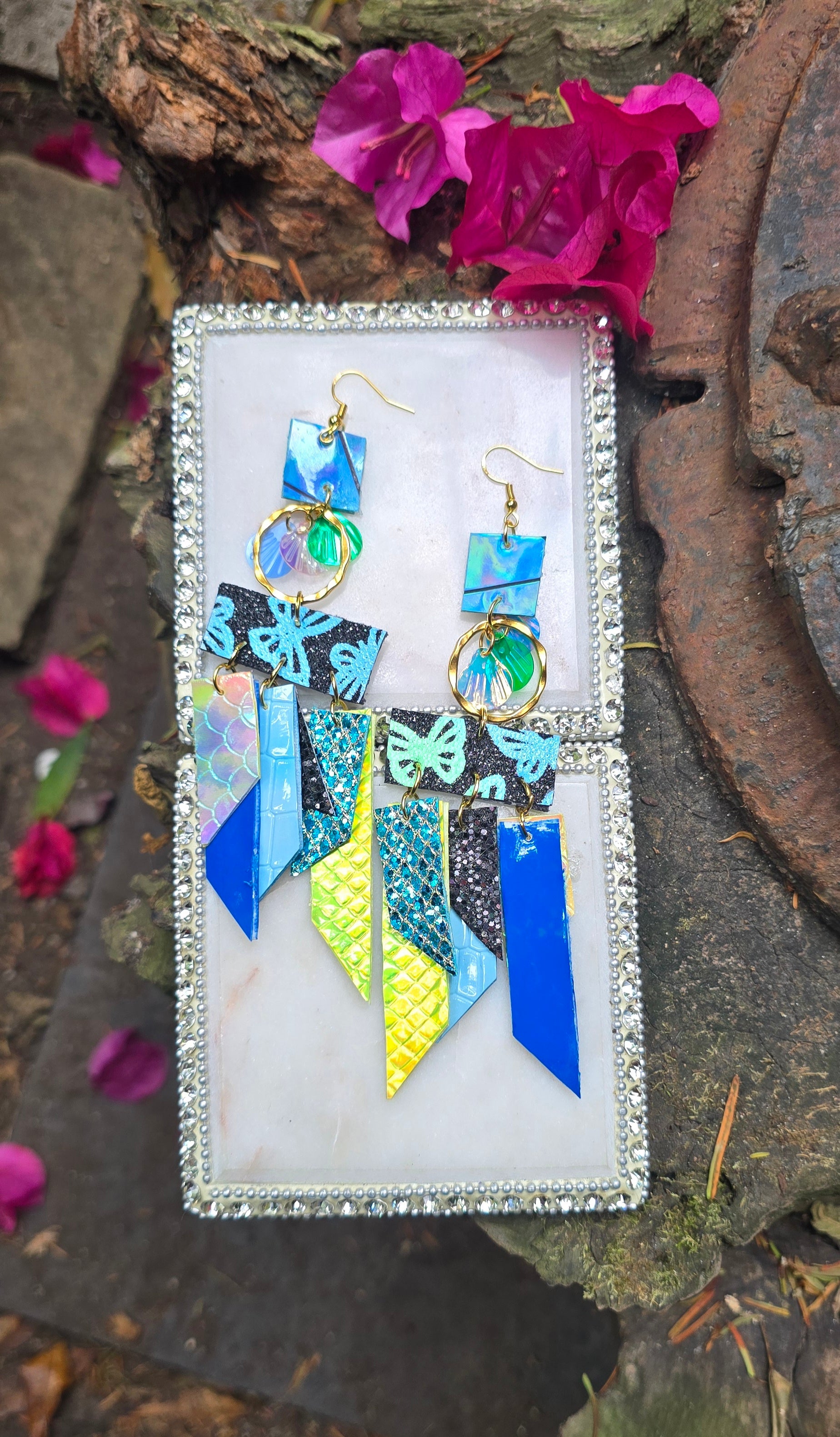 Madaline - Blue Fringe Earrings